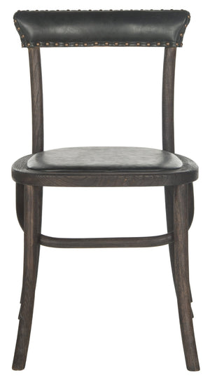 Safavieh KENNY Side Chairs - Vintage-Inspired Antique Black with Oak Accents for Stylish Dining & Comfort MCR4688A-SET2