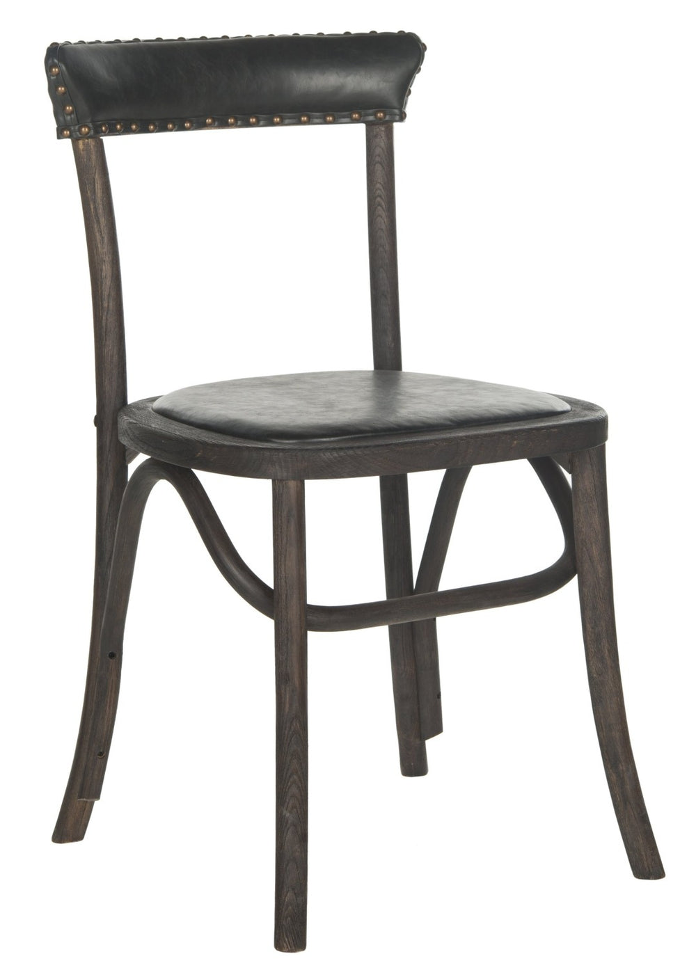 Safavieh KENNY Side Chairs - Vintage-Inspired Antique Black with Oak Accents for Stylish Dining & Comfort MCR4688A-SET2