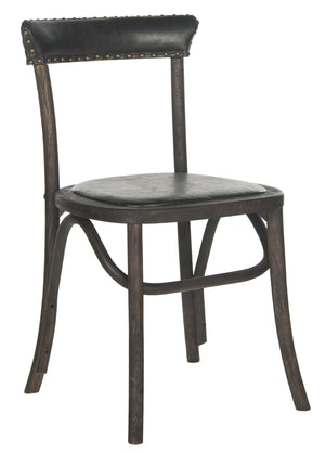 Safavieh KENNY Side Chairs - Vintage-Inspired Antique Black with Oak Accents for Stylish Dining & Comfort MCR4688A-SET2
