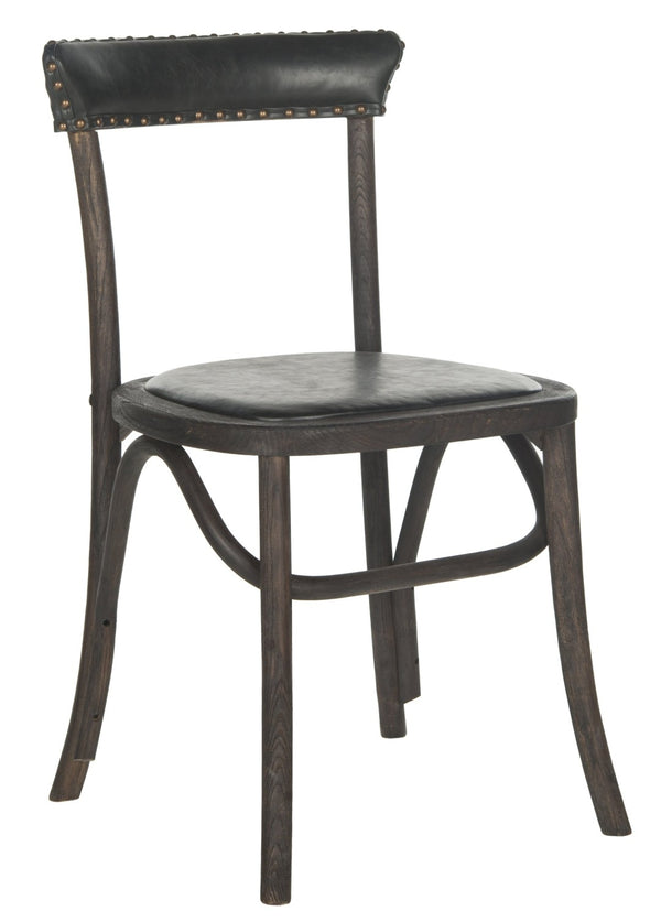 Safavieh KENNY Side Chairs - Vintage-Inspired Antique Black with Oak Accents for Stylish Dining & Comfort MCR4688A-SET2