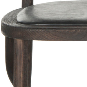 Safavieh KENNY Side Chairs - Vintage-Inspired Antique Black with Oak Accents for Stylish Dining & Comfort MCR4688A-SET2