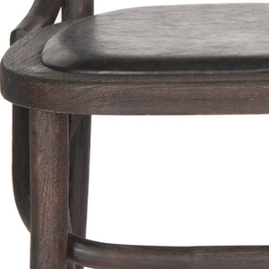 Safavieh Kenny Vintage-Inspired 19''H Arm Chair With Brass Nail Heads And Faux Leather For Dining Spaces MCR4689A