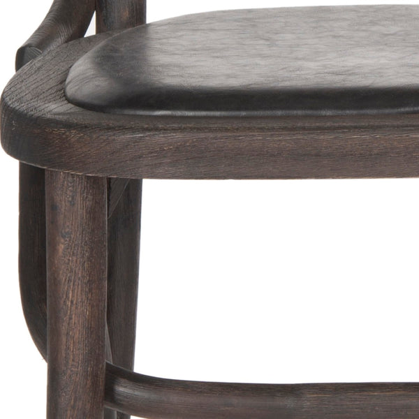 Safavieh Kenny Vintage-Inspired 19''H Arm Chair With Brass Nail Heads And Faux Leather For Dining Spaces MCR4689A