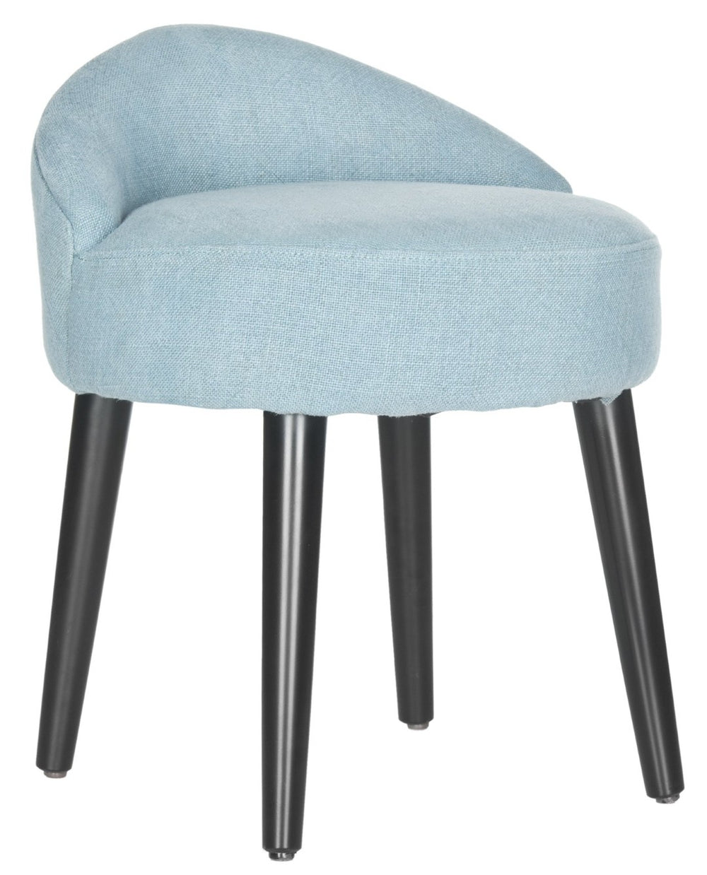Safavieh Brinda Vanity Chair - Vintage Light Blue Linen Accent With Danish Wood Legs For Any Decor Style MCR4693A