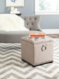 Safavieh Arturo Storage Ottoman - With Silver Nail Heads  Biscuit Beige MCR4694B