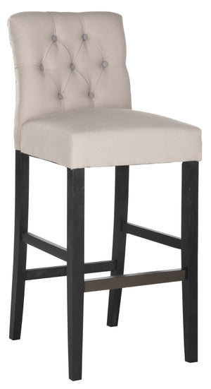 Safavieh Tiffany Tufted Bar Stool - Modern Elegance With Plush Upholstery & Sturdy Birch Legs For Comfort MCR4695A