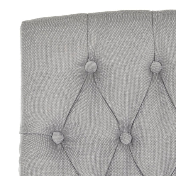 Safavieh Maisie Tufted Bar Stool - Elegant Grey Upholstery & Espresso Legs For Timeless Comfort & Style MCR4697B