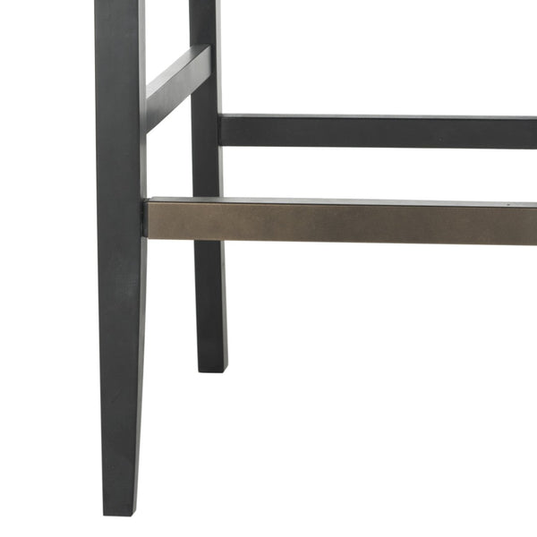 Safavieh Maisie Tufted Bar Stool - Elegant Grey Upholstery & Espresso Legs For Timeless Comfort & Style MCR4697B