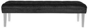 Safavieh Abrosia Tufted Bench - Luxurious Cotton Blend Upholstery With Acrylic Legs For Modern Glam Decor Black MCR4699B