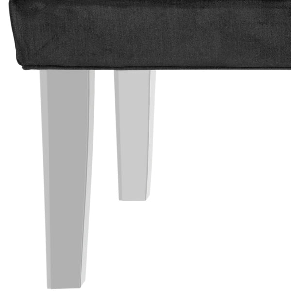 Safavieh Abrosia Tufted Bench - Luxurious Cotton Blend Upholstery With Acrylic Legs For Modern Glam Decor Black MCR4699B