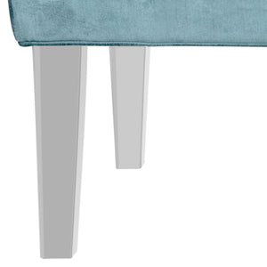 Safavieh Abrosia Tufted Bench - Luxurious Cotton Blend Upholstery With Acrylic Legs For Modern Glam Decor Cyan MCR4699C