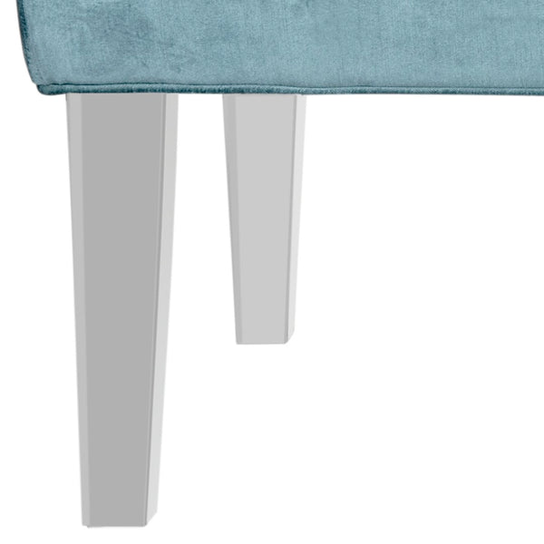 Safavieh Abrosia Tufted Bench - Luxurious Cotton Blend Upholstery With Acrylic Legs For Modern Glam Decor Cyan MCR4699C
