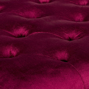 Safavieh Abrosia Tufted Bench - Luxurious Cotton Blend Upholstery With Acrylic Legs For Modern Glam Decor Red MCR4699E