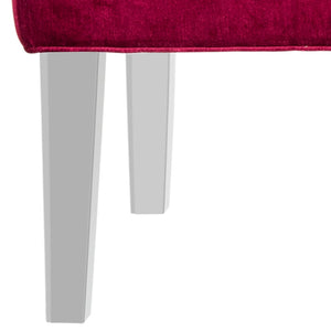 Safavieh Abrosia Tufted Bench - Luxurious Cotton Blend Upholstery With Acrylic Legs For Modern Glam Decor Red MCR4699E