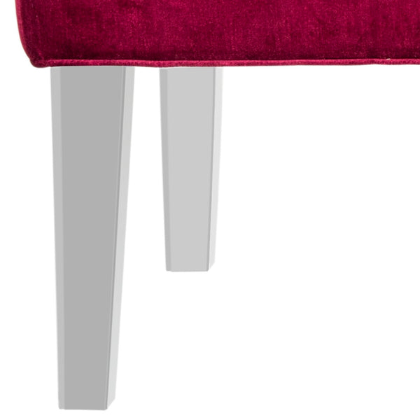 Safavieh Abrosia Tufted Bench - Luxurious Cotton Blend Upholstery With Acrylic Legs For Modern Glam Decor Red MCR4699E