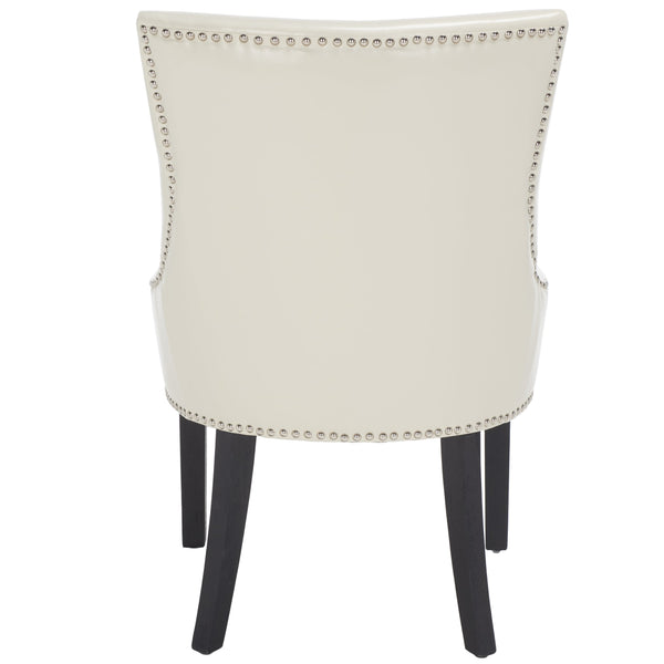 Safavieh Lotus Dining Chair - Elegant Leather Design For Modern Homes, Perfect For Stylish Dining Spaces Flat Cream  Mcr4700b