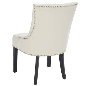 Safavieh Lotus Dining Chair - Elegant Leather Design For Modern Homes, Perfect For Stylish Dining Spaces Flat Cream  Mcr4700b