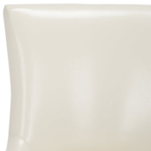 Safavieh Lotus Dining Chair - Elegant Leather Design For Modern Homes, Perfect For Stylish Dining Spaces Flat Cream  Mcr4700b