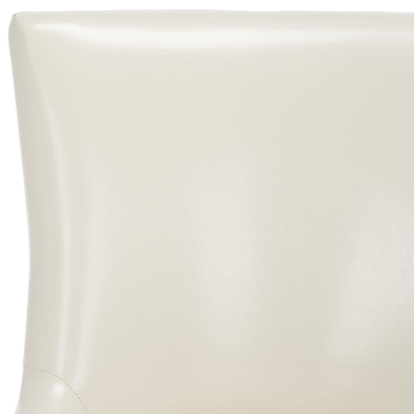 Safavieh Lotus Dining Chair - Elegant Leather Design For Modern Homes, Perfect For Stylish Dining Spaces Flat Cream  Mcr4700b