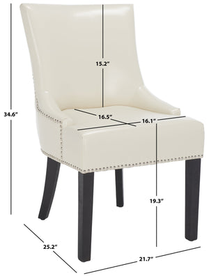 Safavieh Lotus Dining Chair - Elegant Leather Design For Modern Homes, Perfect For Stylish Dining Spaces Flat Cream  Mcr4700b