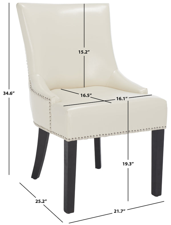 Safavieh Lotus Dining Chair - Elegant Leather Design For Modern Homes, Perfect For Stylish Dining Spaces Flat Cream  Mcr4700b