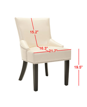 Safavieh Lotus Dining Chair - Elegant Leather Design For Modern Homes, Perfect For Stylish Dining Spaces Flat Cream  Mcr4700b