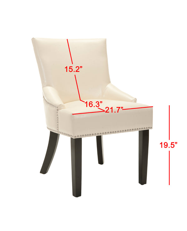 Safavieh Lotus Dining Chair - Elegant Leather Design For Modern Homes, Perfect For Stylish Dining Spaces Flat Cream  Mcr4700b