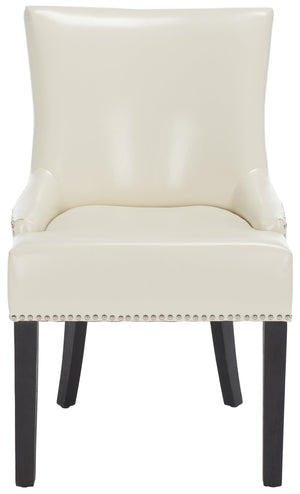 Safavieh Lotus Dining Chair - Elegant Leather Design For Modern Homes, Perfect For Stylish Dining Spaces Flat Cream  Mcr4700b