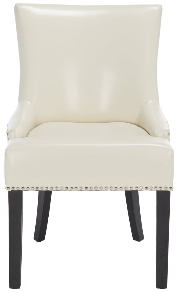 Safavieh Lotus Dining Chair - Elegant Leather Design For Modern Homes, Perfect For Stylish Dining Spaces Flat Cream  Mcr4700b