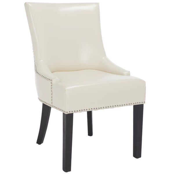 Safavieh Lotus Dining Chair - Elegant Leather Design For Modern Homes, Perfect For Stylish Dining Spaces Flat Cream  Mcr4700b