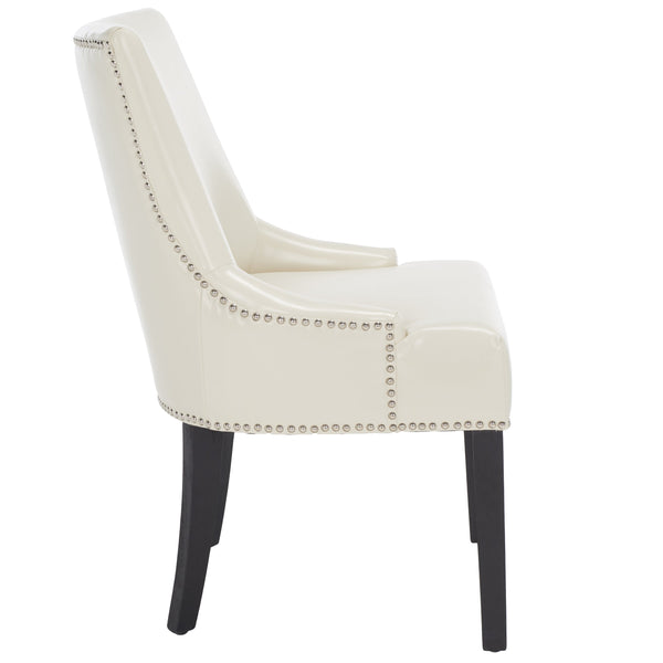 Safavieh Lotus Dining Chair - Elegant Leather Design For Modern Homes, Perfect For Stylish Dining Spaces Flat Cream  Mcr4700b