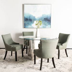 Safavieh Lotus Dining Chair - Elegant Leather Design For Modern Homes, Perfect For Stylish Dining Spaces Seamist  Mcr4700d