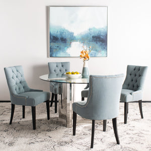 Safavieh Abby Dining Chair In Sky Blue - Elegant & Comfortable Side Chair For Modern Dining Spaces Sky Blue  Mcr4701n