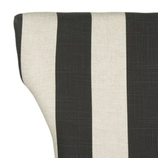Safavieh JAPPIC Stylish Black & White Striped Dining Chairs with Curved Backrest and Espresso Legs for Elegance MCR4706F-SET2