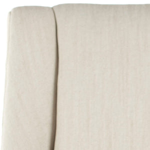 Safavieh MORRIS Sloping Arm Chair – Elegant Linen Upholstered Dining Chair with Birch Wood & Nailhead Trim MCR4708A-SET2