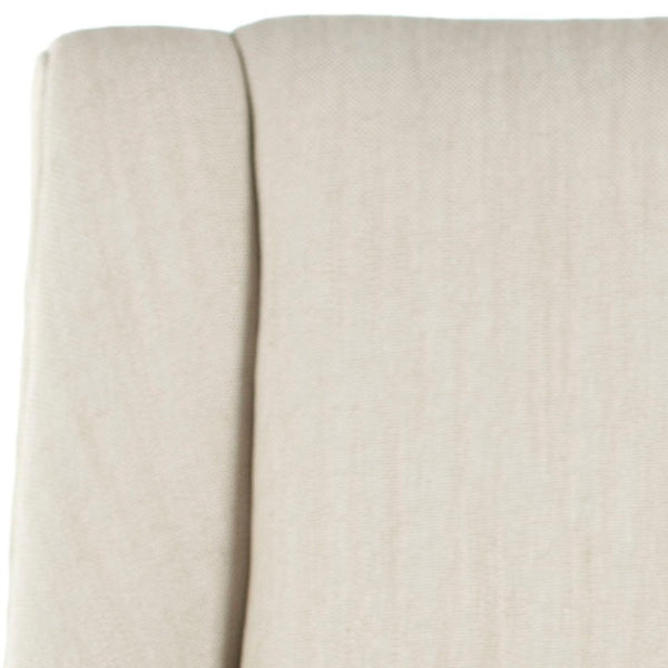 Safavieh MORRIS Sloping Arm Chair – Elegant Linen Upholstered Dining Chair with Birch Wood & Nailhead Trim MCR4708A-SET2