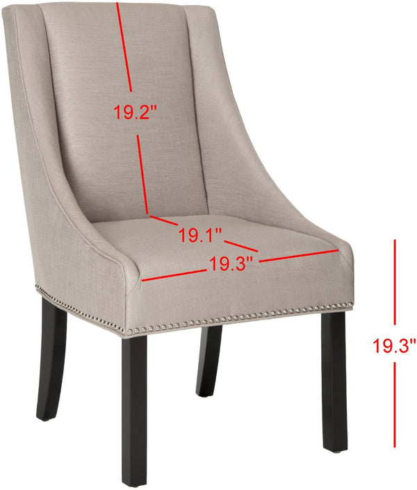 Safavieh MORRIS Sloping Arm Chair Set in Oyster Grey – Elegant Comfort, Tapered Legs, and Timeless Design MCR4708B-SET2