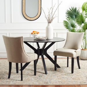 Safavieh Lester Dining Chair In Antique Gold – Elegant Comfort For Dining Spaces, Perfect For Any Occasion Antique Gold 66% Viscose,12% Cotton,22% Linen Mcr4709ah