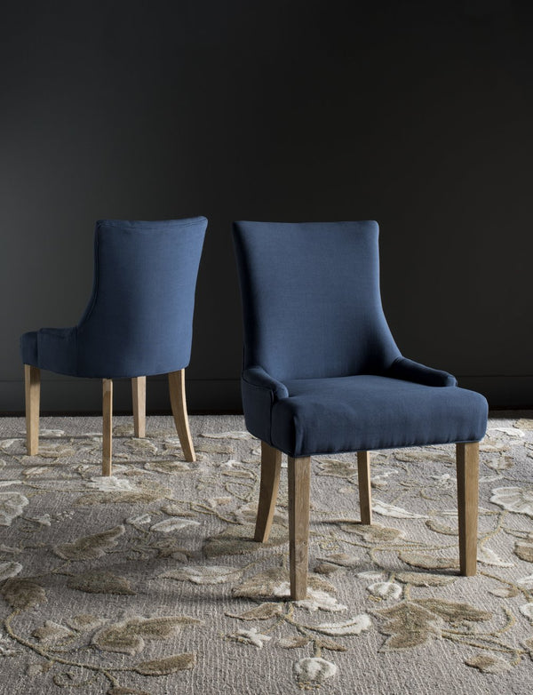 Safavieh Lester Dining Chair – Elegant Transitional Design With Birch Wood Legs For Timeless Dining Style Steel Blue Wood,Fabric,Foam Mcr4709an-set2