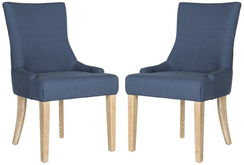 Safavieh Lester Dining Chair – Elegant Transitional Design With Birch Wood Legs For Timeless Dining Style Steel Blue Wood,Fabric,Foam Mcr4709an-set2