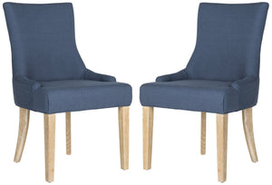 Safavieh Lester Dining Chair – Elegant Transitional Design With Birch Wood Legs For Timeless Dining Style Steel Blue Wood,Fabric,Foam Mcr4709an-set2