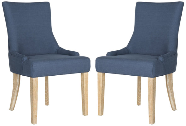 Safavieh Lester Dining Chair – Elegant Transitional Design With Birch Wood Legs For Timeless Dining Style Steel Blue Wood,Fabric,Foam Mcr4709an-set2