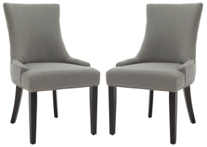 Safavieh Lester Dining Chair – Elegant Transitional Design With Birch Wood Legs For Timeless Dining Style Granite Wood,Fabric,Foam Mcr4709b-set2