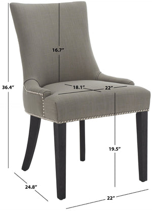 Safavieh LESTER Dining Chair - Sophisticated Cotton Velvet Upholstery with Elegant Hourglass Back Design True Taupe MCR4709C-SET2