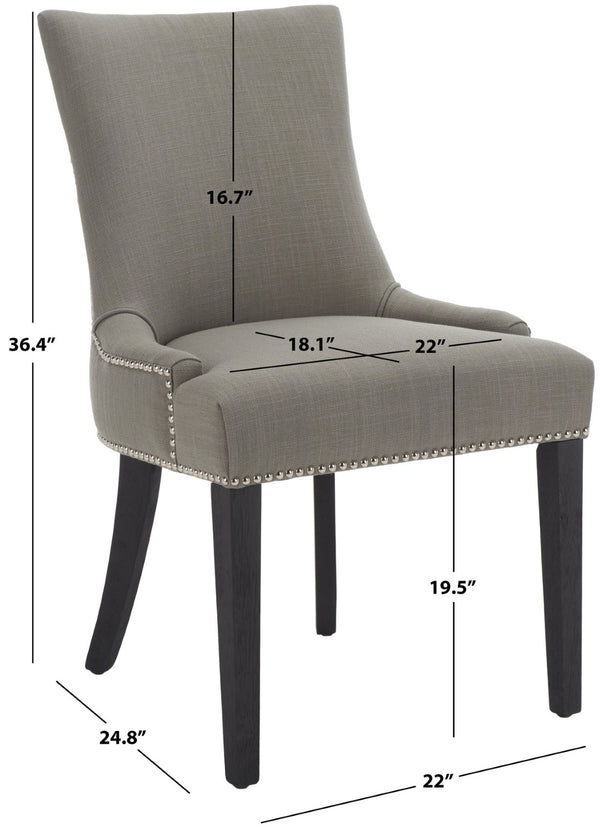 Safavieh LESTER Dining Chair - Sophisticated Cotton Velvet Upholstery with Elegant Hourglass Back Design True Taupe MCR4709C-SET2