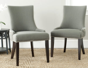 Safavieh LESTER Dining Chair - Sophisticated Cotton Velvet Upholstery with Elegant Hourglass Back Design True Taupe MCR4709C-SET2