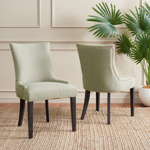 Safavieh LESTER Dining Chair - Sophisticated Cotton Velvet Upholstery with Elegant Hourglass Back Design True Taupe MCR4709C-SET2