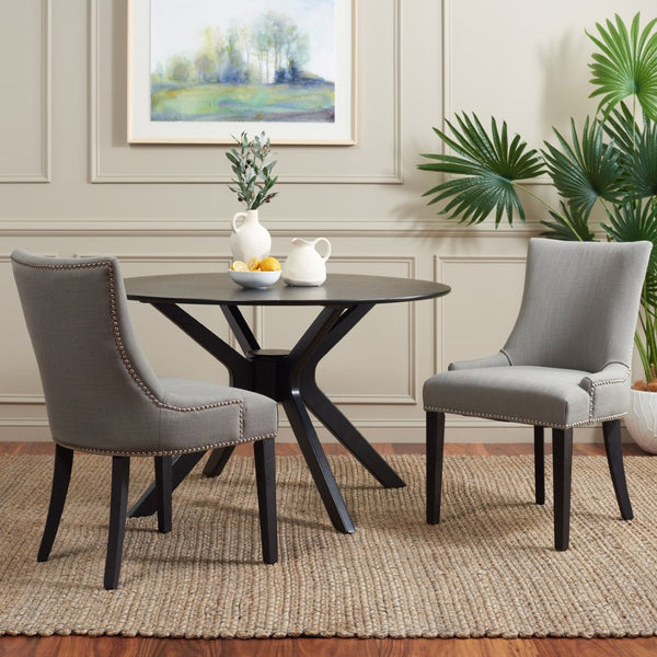 Safavieh LESTER Dining Chair - Sophisticated Cotton Velvet Upholstery with Elegant Hourglass Back Design True Taupe MCR4709C-SET2