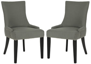 Safavieh LESTER Dining Chair - Sophisticated Cotton Velvet Upholstery with Elegant Hourglass Back Design True Taupe MCR4709C-SET2