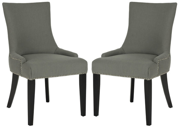 Safavieh LESTER Dining Chair - Sophisticated Cotton Velvet Upholstery with Elegant Hourglass Back Design True Taupe MCR4709C-SET2